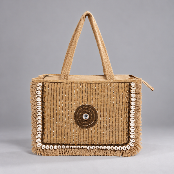 AURA | Circular Bead & Shell Tote