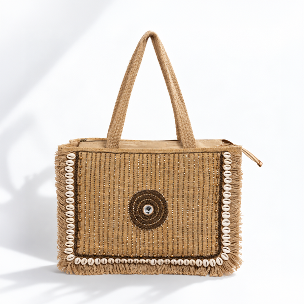 AURA | Circular Bead & Shell Tote